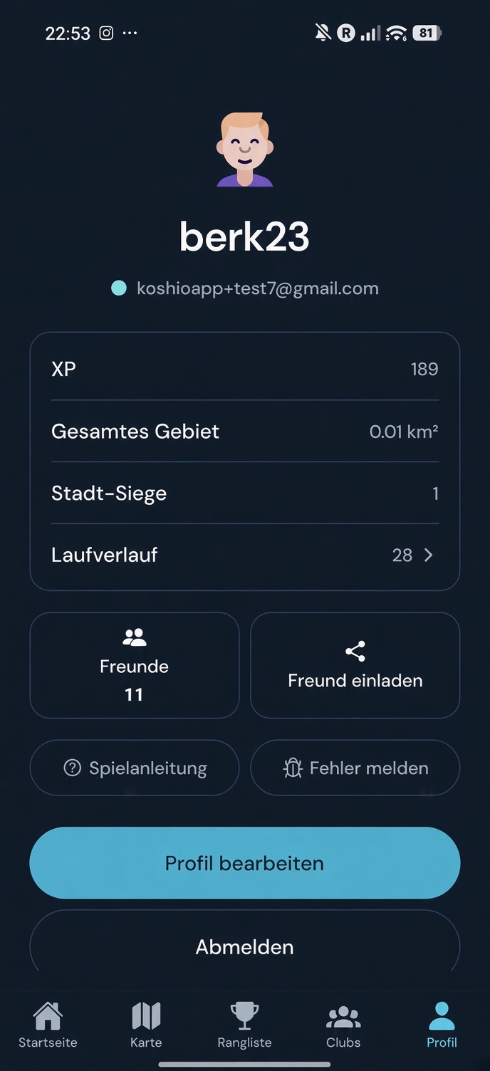 Das Profil: Avatar, XP und Laufstatistiken