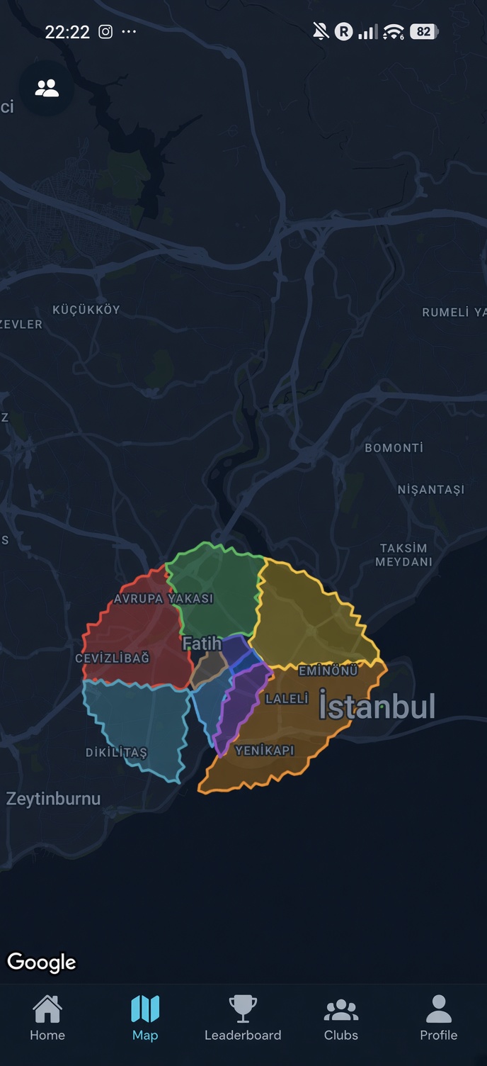 The Koshio map: captured territories on a dark map