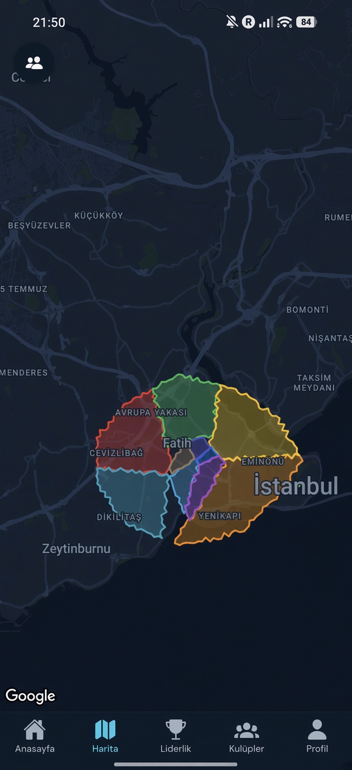 Koshio haritası: koyu harita üzerinde kapılmış alanlar